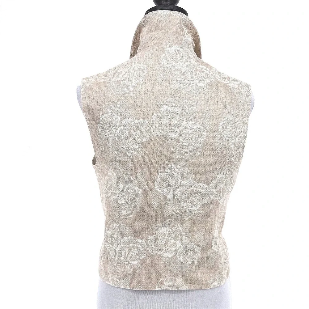 Harve Benard Collection Women's 100% Linen Floral Vest Size‎ 4